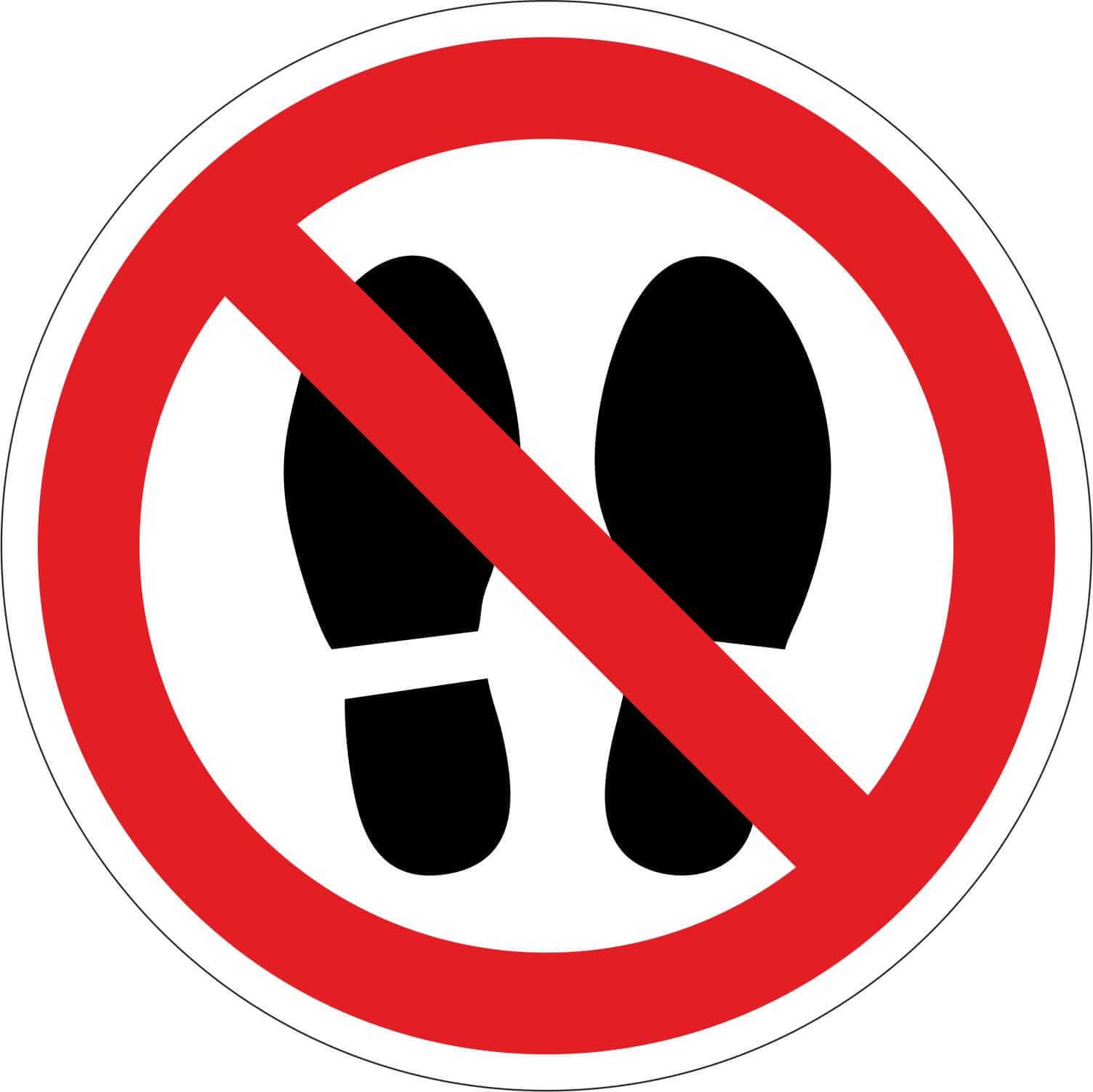 Απαγορεύονται τα Παπούτσια – 2D Αυτοκόλλητο 10x10cm