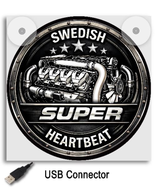 Light Box LED “Swedish Super Heartbeat” 17x17cm USB